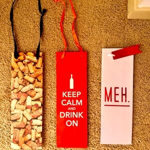 3 Wine Bottle Gift Bags Housewarming Present Hostess Gift Wrap like Papersource